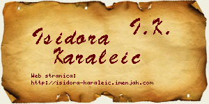 Isidora Karaleić vizit kartica